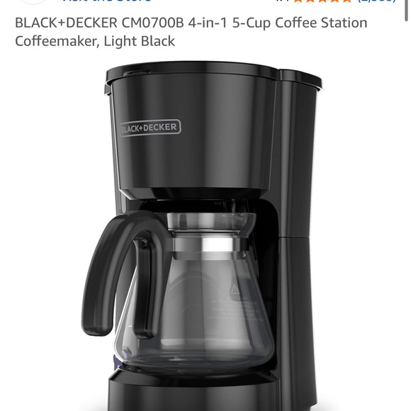 Black & Decker 5-Cup Coffee Maker with 2 Reusable Filter Baskets - Picture 5 of 6